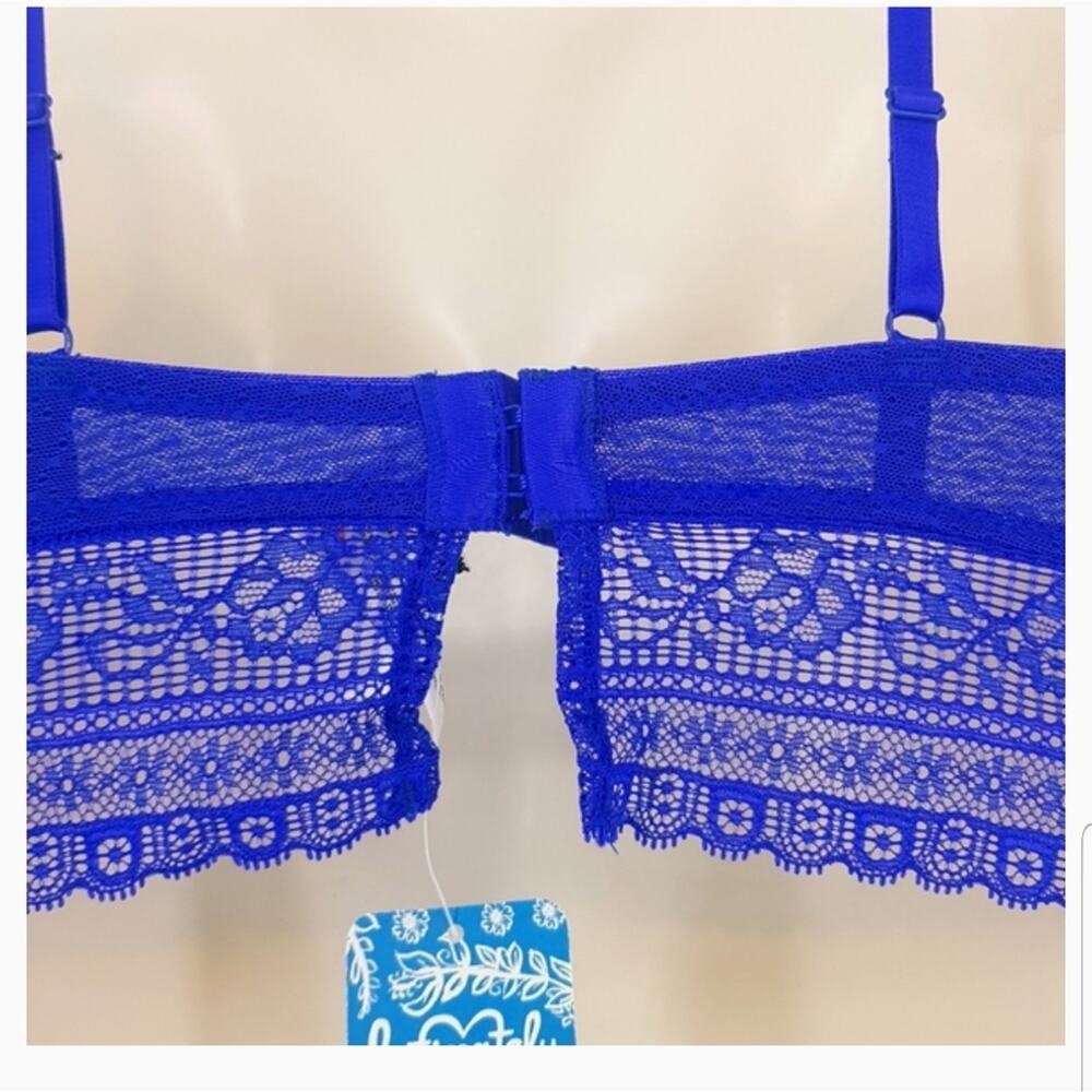 NWT Free People Get Off My Cloud Longline Lace Bra Cobalt Blue 32B - Picture 5 of 9
